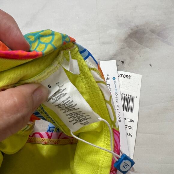 Bleu Rod Beattie Floral Fresh Picks Sarong Bikini Bottom Size 6 White New - Picture 4 of 5